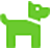 Small green dog silhouette used as a site icon