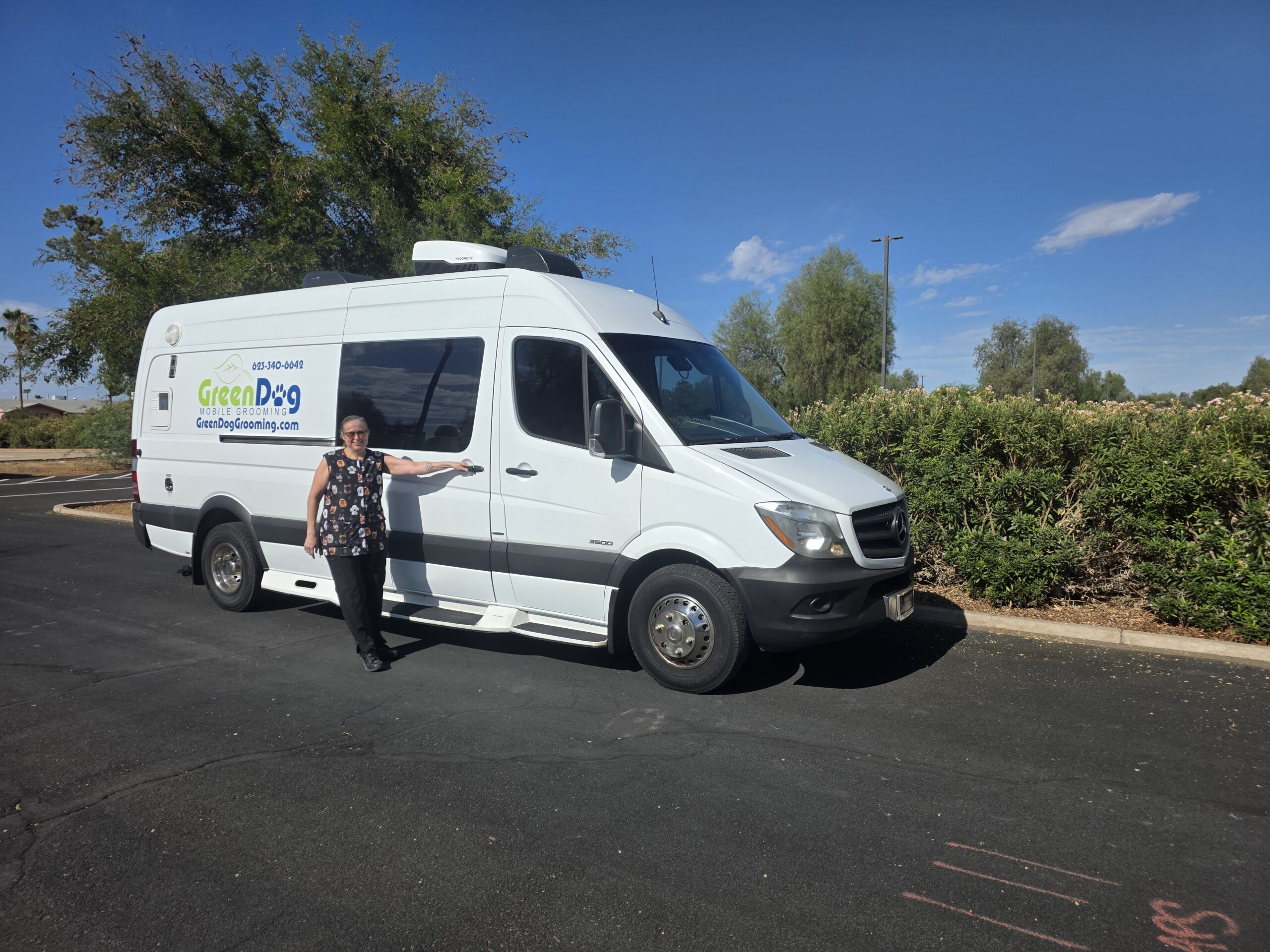 Green Dog Mobile Grooming van in North Phoenix